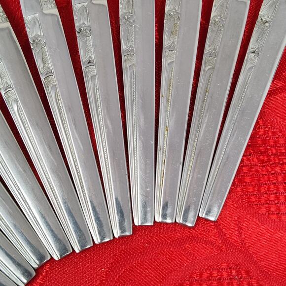 11X DF Amere Japan AEF3 MCM Stainless Flatware Floral Dinner Forks - Picture 7 of 15